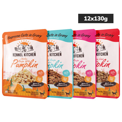 Kennel Kitchen Supreme Cuts in Gravy Variety Pack Dog Wet Food — in use