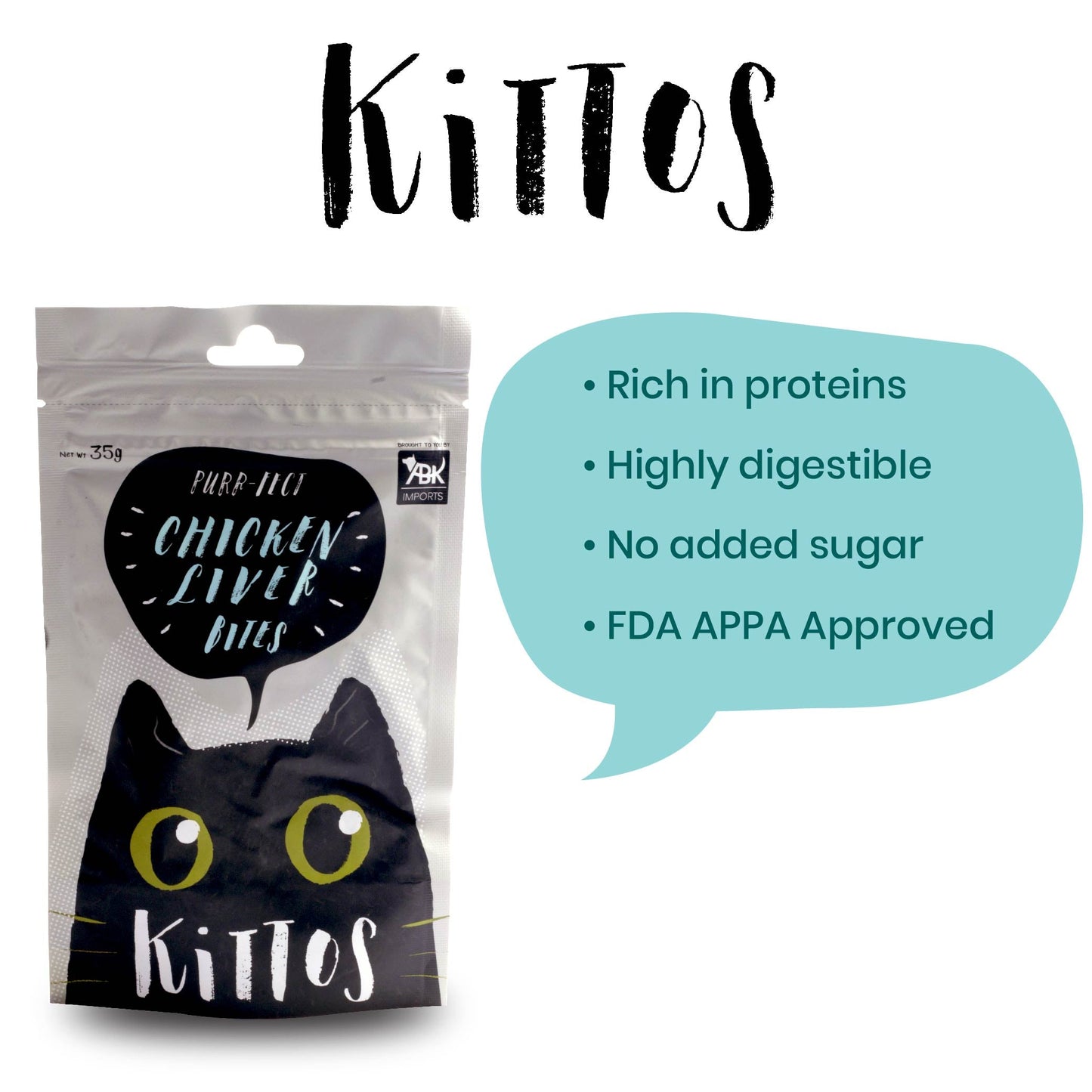 Kittos Purr Fect Chicken Liver Bites Cat Treat — in use