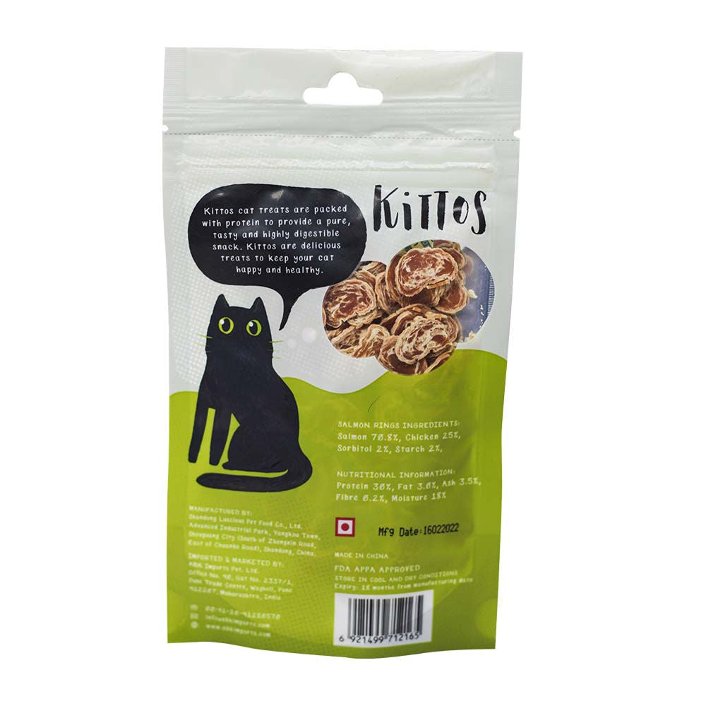 Kittos Purr Fect Salmon Rings Cat Treats — side view