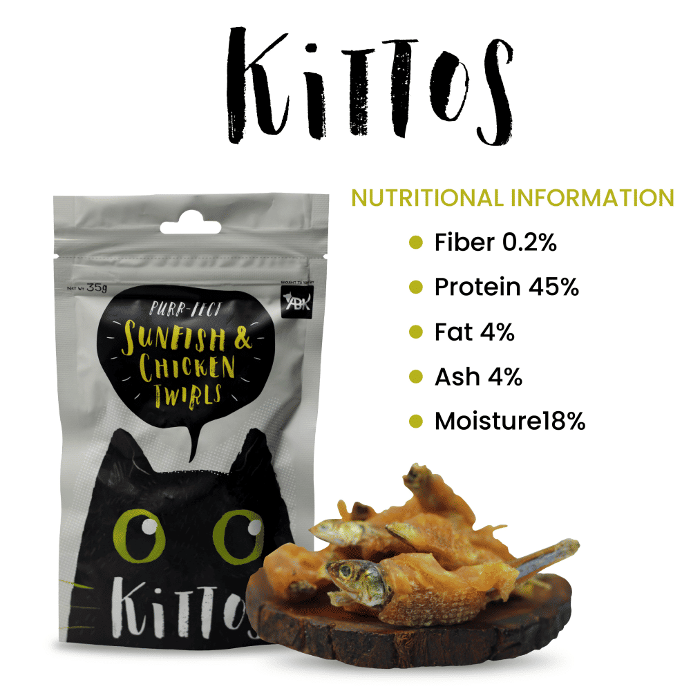 Kittos Purr Fect Sunfish Chicken and Twirls Cat Treats — back view