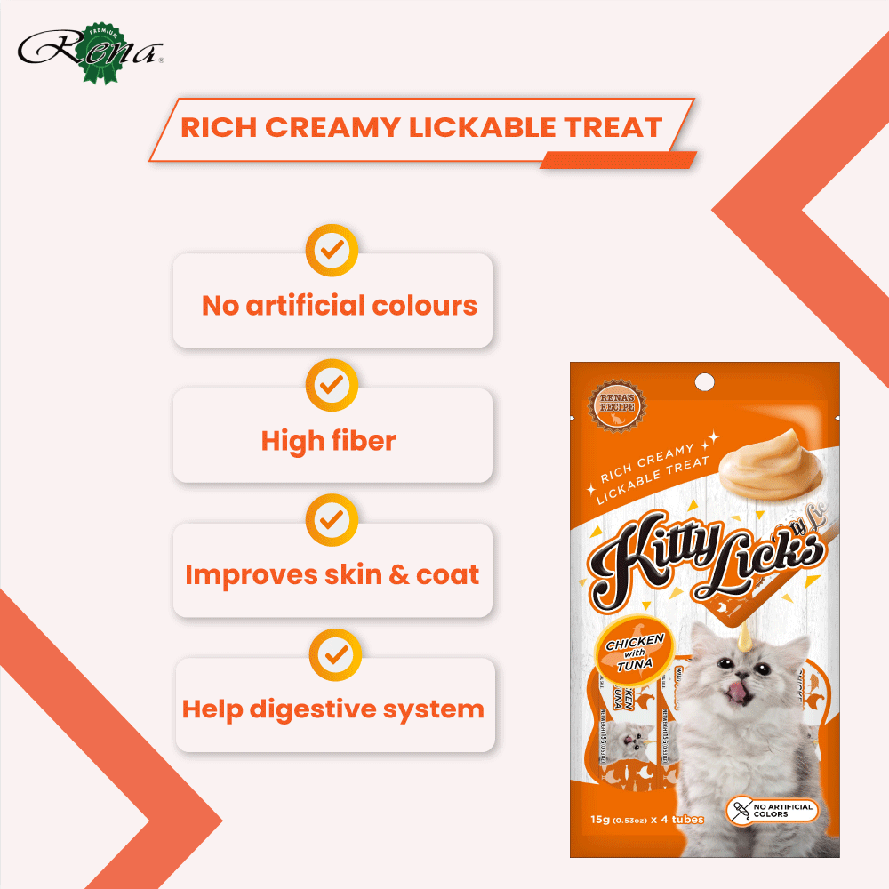 Kitty Licks Chicken Tuna Cat Treats — in use