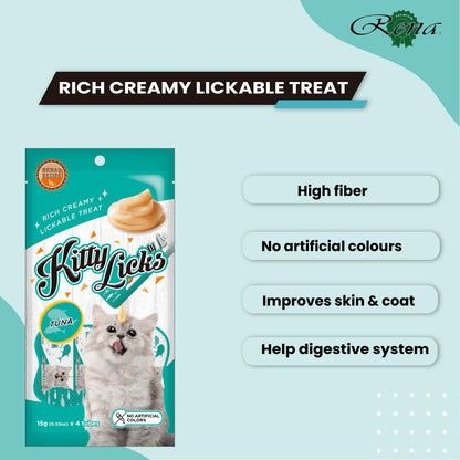 Kitty Licks Tuna Cat Treats — in use