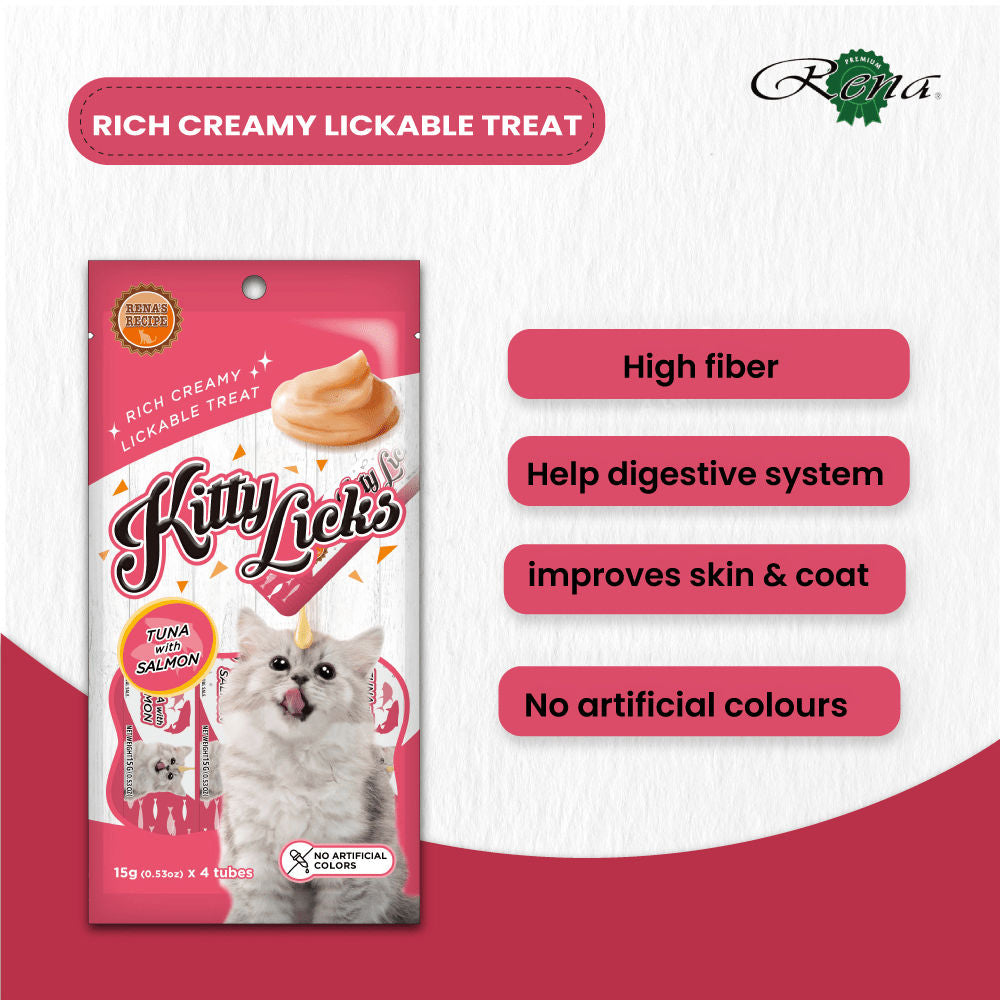 Kitty Licks Tuna Salmon Cat Treats — back view