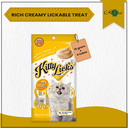 Kitty Licks Tuna Scallop Cat Treats — back view