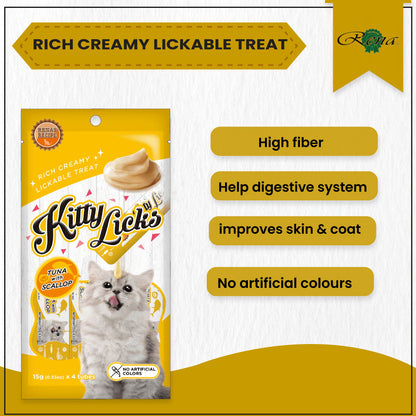 Kitty Licks Tuna Scallop Cat Treats — detail shot