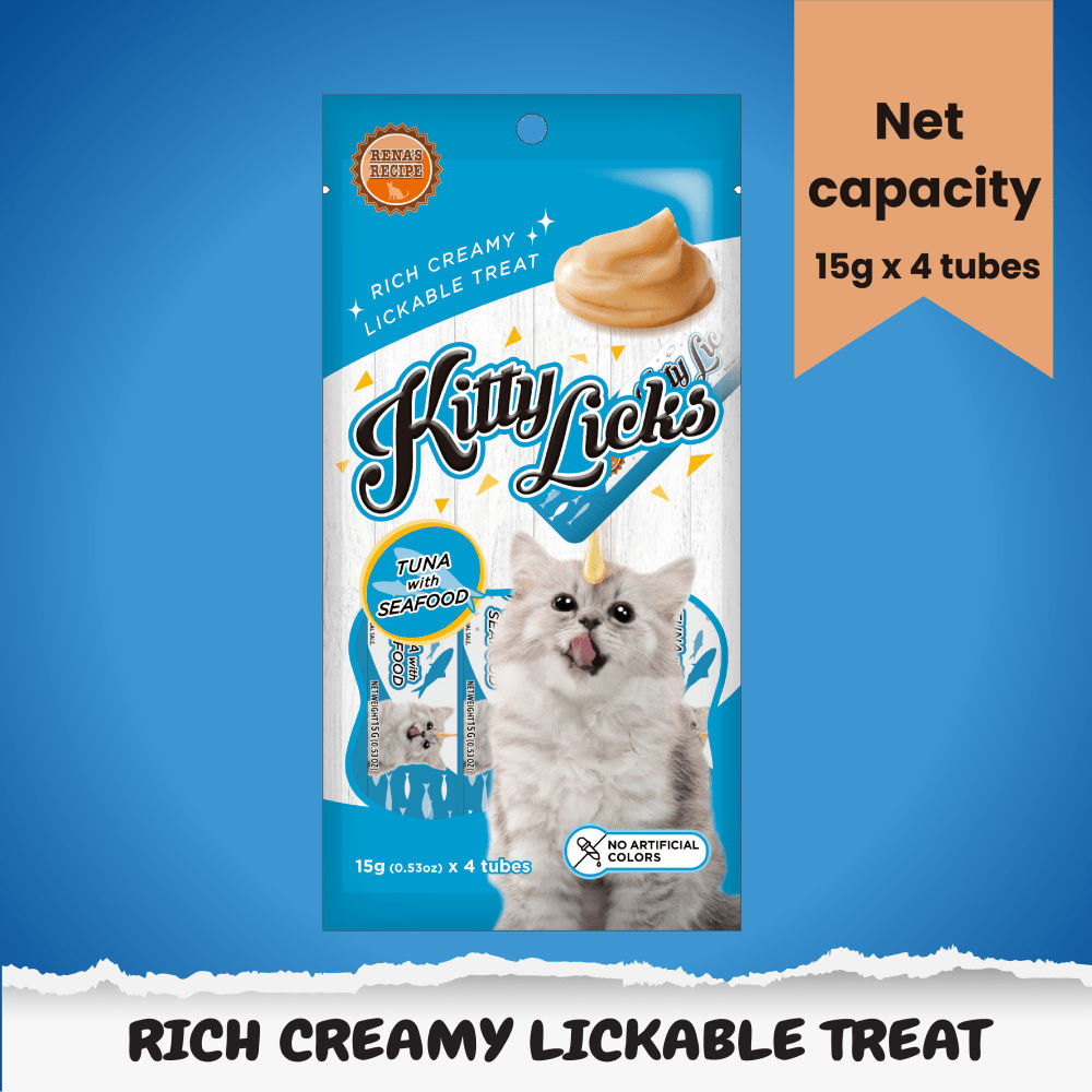 Kitty Licks Tuna Seafood Cat Treats — back view