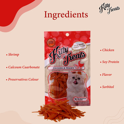 Kitty Treats Chicken with Shrimp Flavour Cat Treats — back view