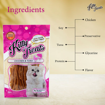 Kitty Treats Soft Chicken and Tuna Cat Treats — detail shot