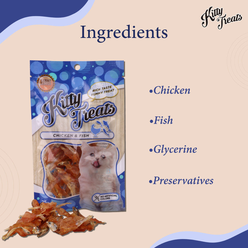 Kitty Treats Spiral Soft Chicken and Fish Cat Treats — detail shot
