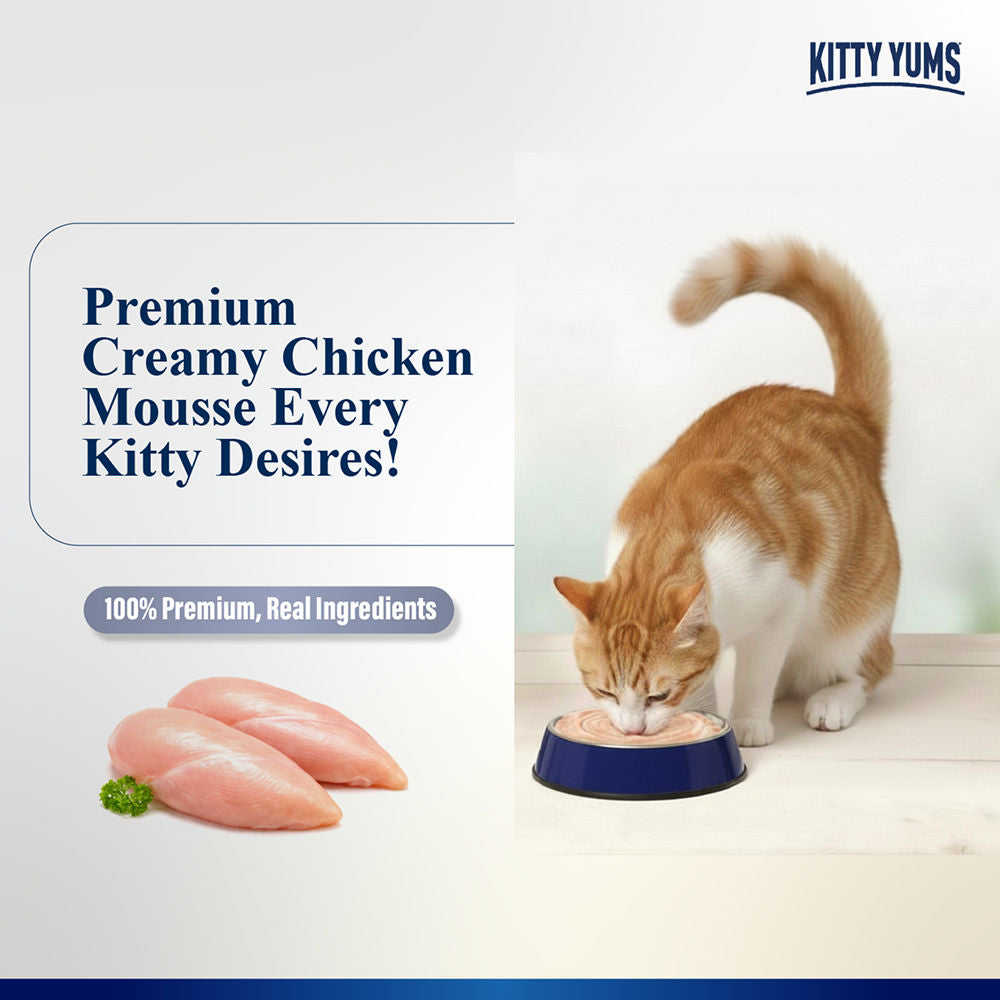 Kitty Yum Chicken Mousse Adult Cat Wet Food — back view