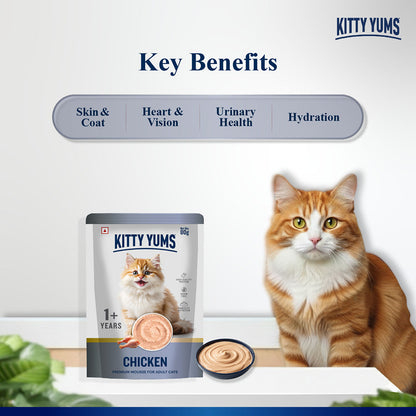 Kitty Yum Chicken Mousse Adult Cat Wet Food — detail shot