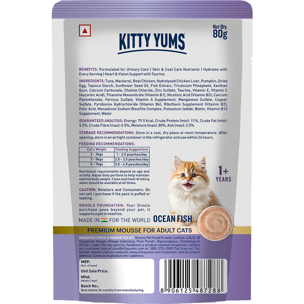 Kitty Yum Ocean Fish Mousse Adult Cat Wet Food — detail shot