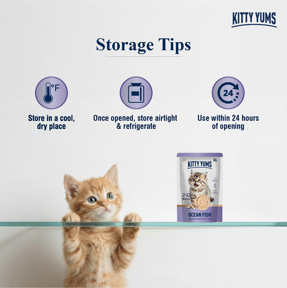 Kitty Yum Ocean Fish Mousse Kitten Cat Wet Food — side view