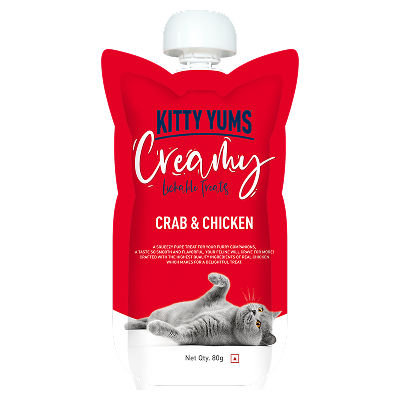 Kitty Yums Lickable Crab Chicken Creamy Cat Treat Copy - Image 3