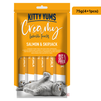 Kitty Yums Salmon Skipjack Creamy Cat Treats 375G Copy
