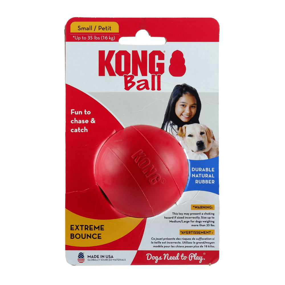 Kong Ball with Hole Toy for Dogs (Red) | For Aggressive Chewers — back view