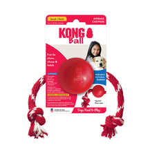 Kong Ball With Rope Toy For Dogs Red - Image 3