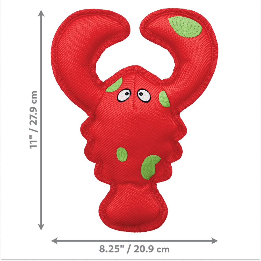 Kong Belly Flops Lobster Toy for Dogs — side view