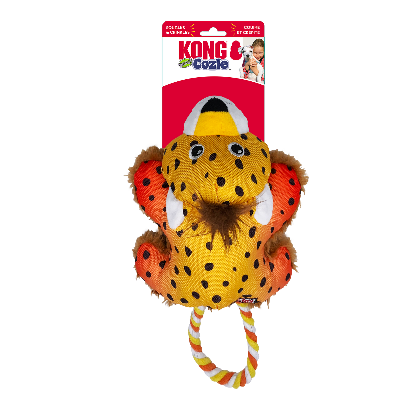 Kong Cozie Tuggz Cheetah Toy for Dogs — back view