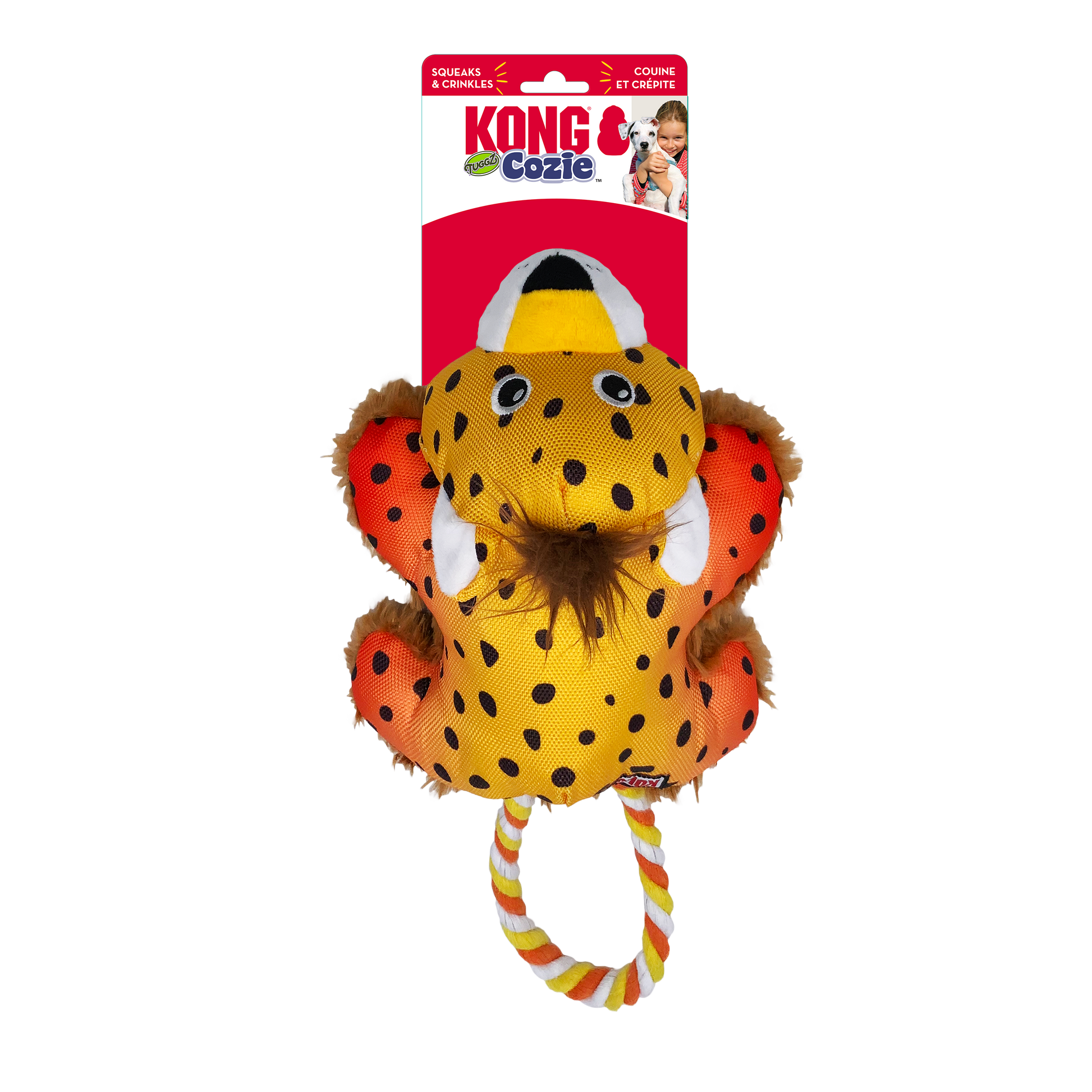Kong Cozie Tuggz Cheetah Toy for Dogs — back view