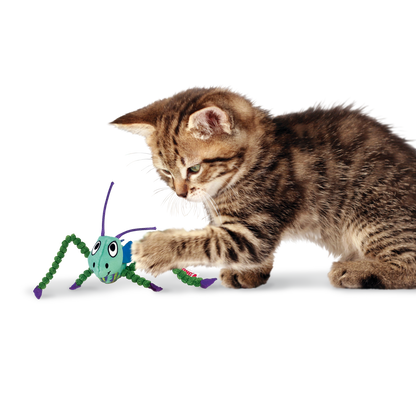 Kong Crackles Grasshopper Toy for Cats — side view