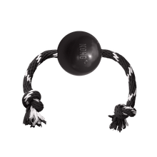 Kong Extreme Ball With Rope Toy For Dogs Black