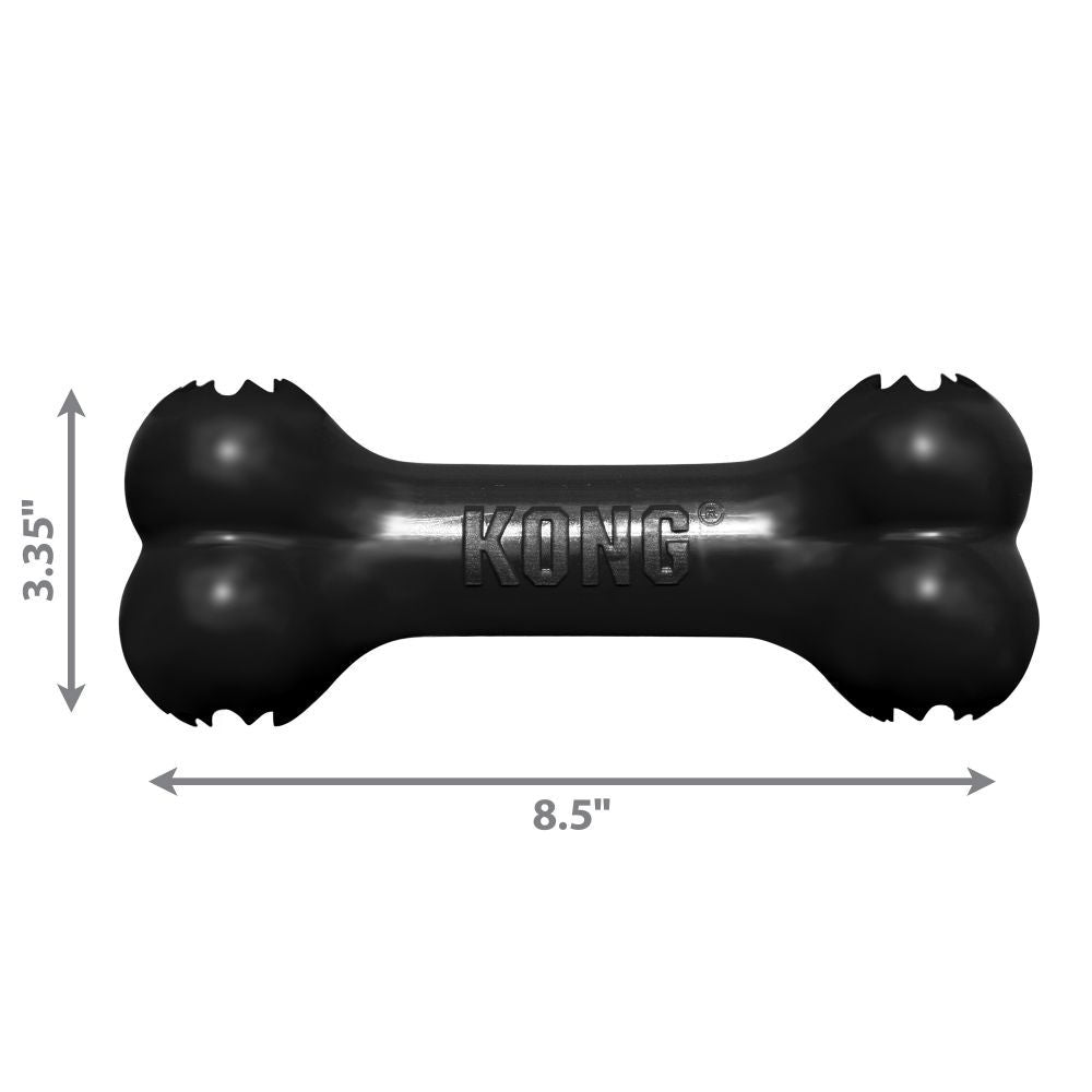 Kong Extreme Goodie Bone Toy for Dogs (Black) | For Aggressive Chewers — back view