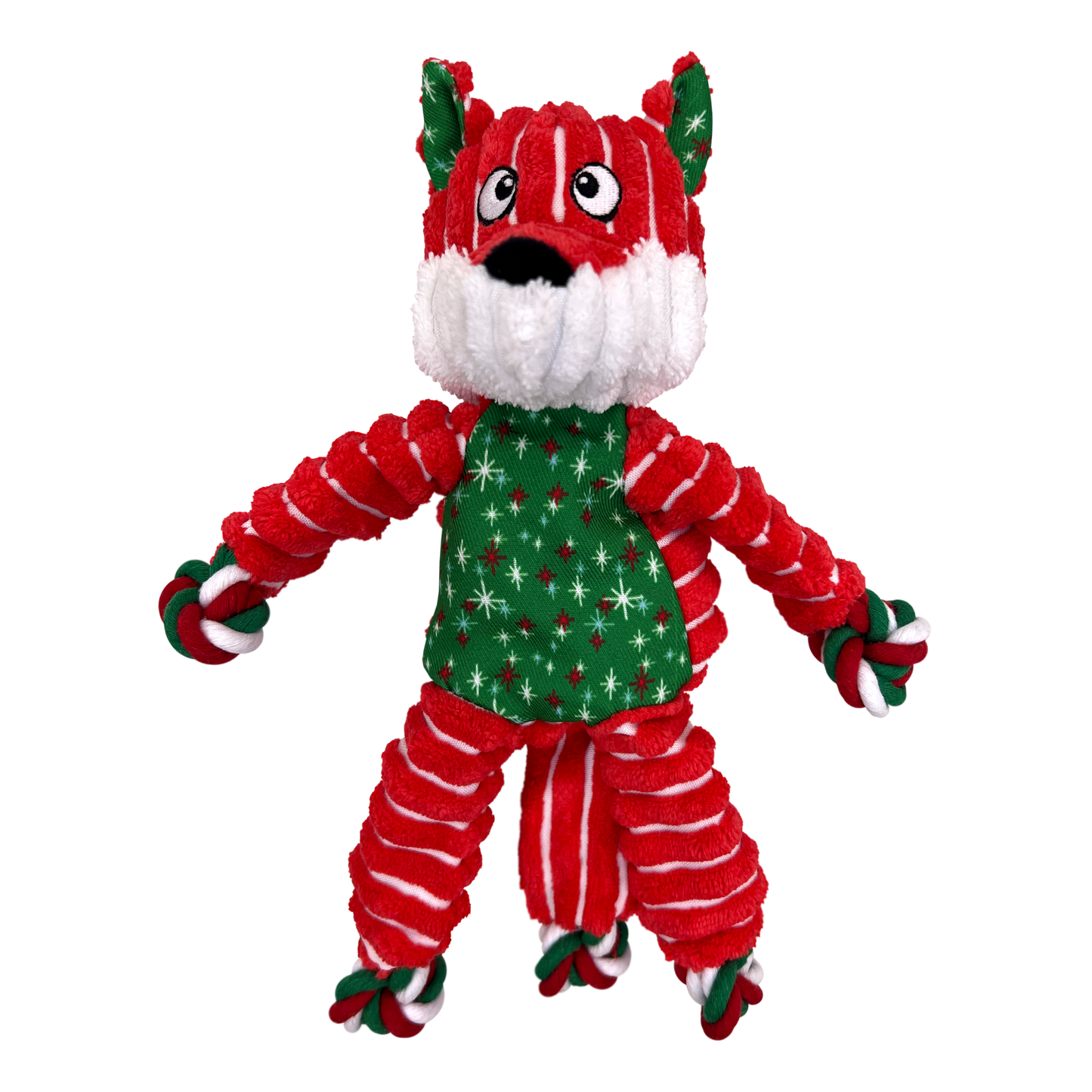 Kong Floppy Knots Fox Toy For Dogs Red Green