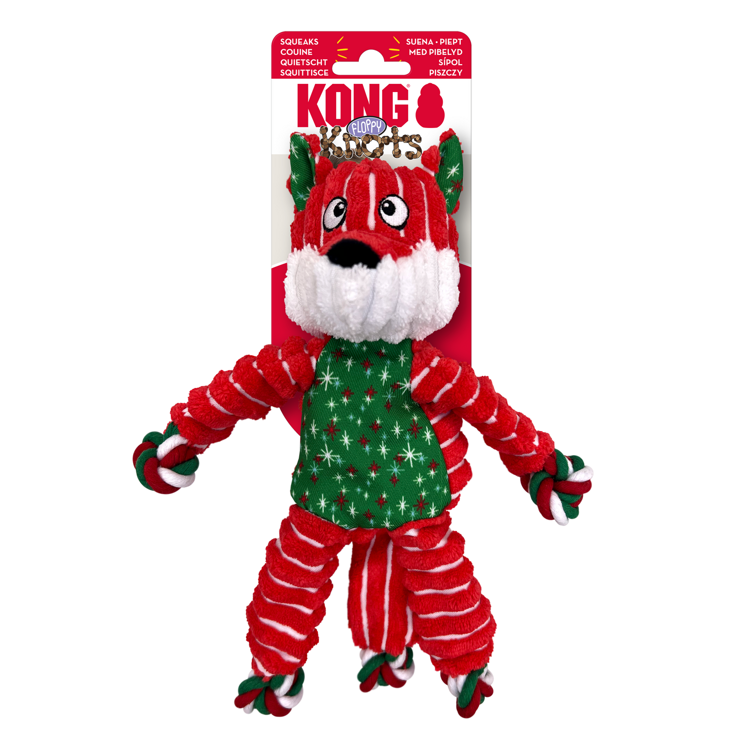 Kong Floppy Knots Fox Toy for Dogs — side view