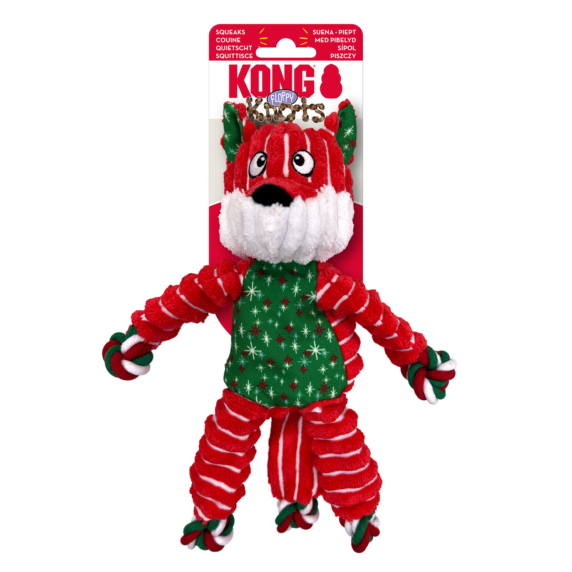 Kong Floppy Knots Fox Toy for Dogs — side view