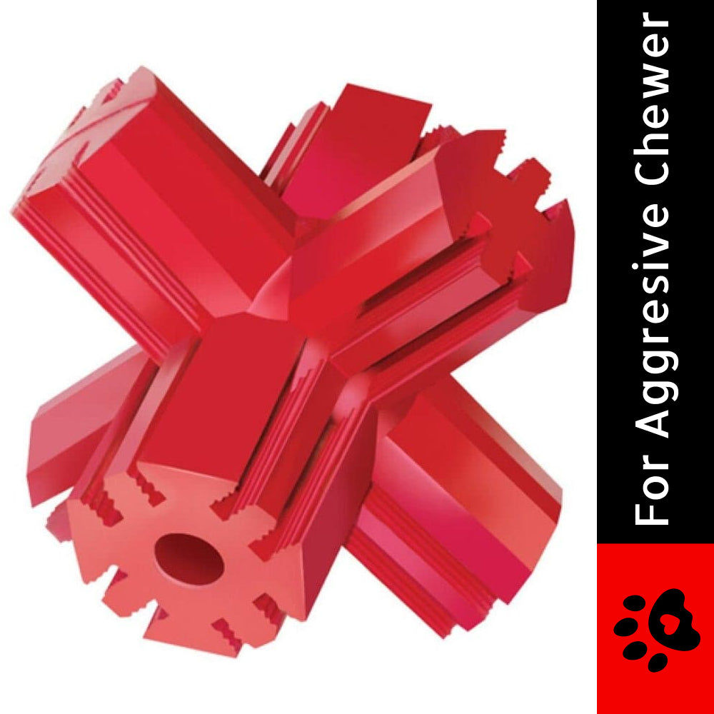 Kong Jump 'N Jack Toy for Dogs (Red) | For Aggressive Chewers — side view