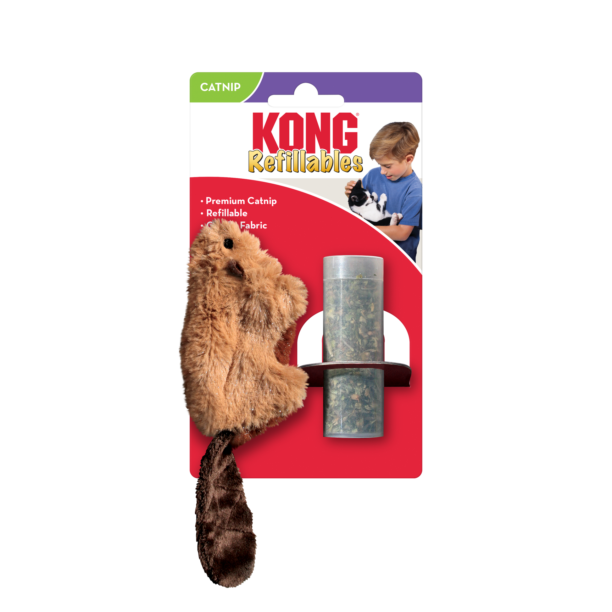 Kong Refillables Beaver Toy For Cats Brown - Image 3