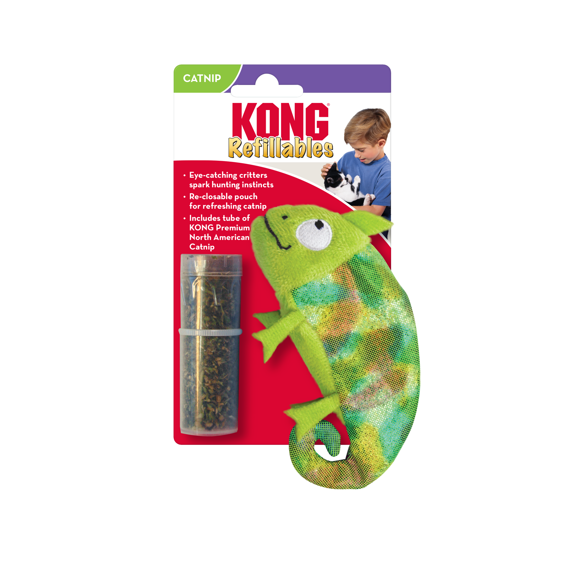 Kong Refillables Chameleon Toy for Cats — back view