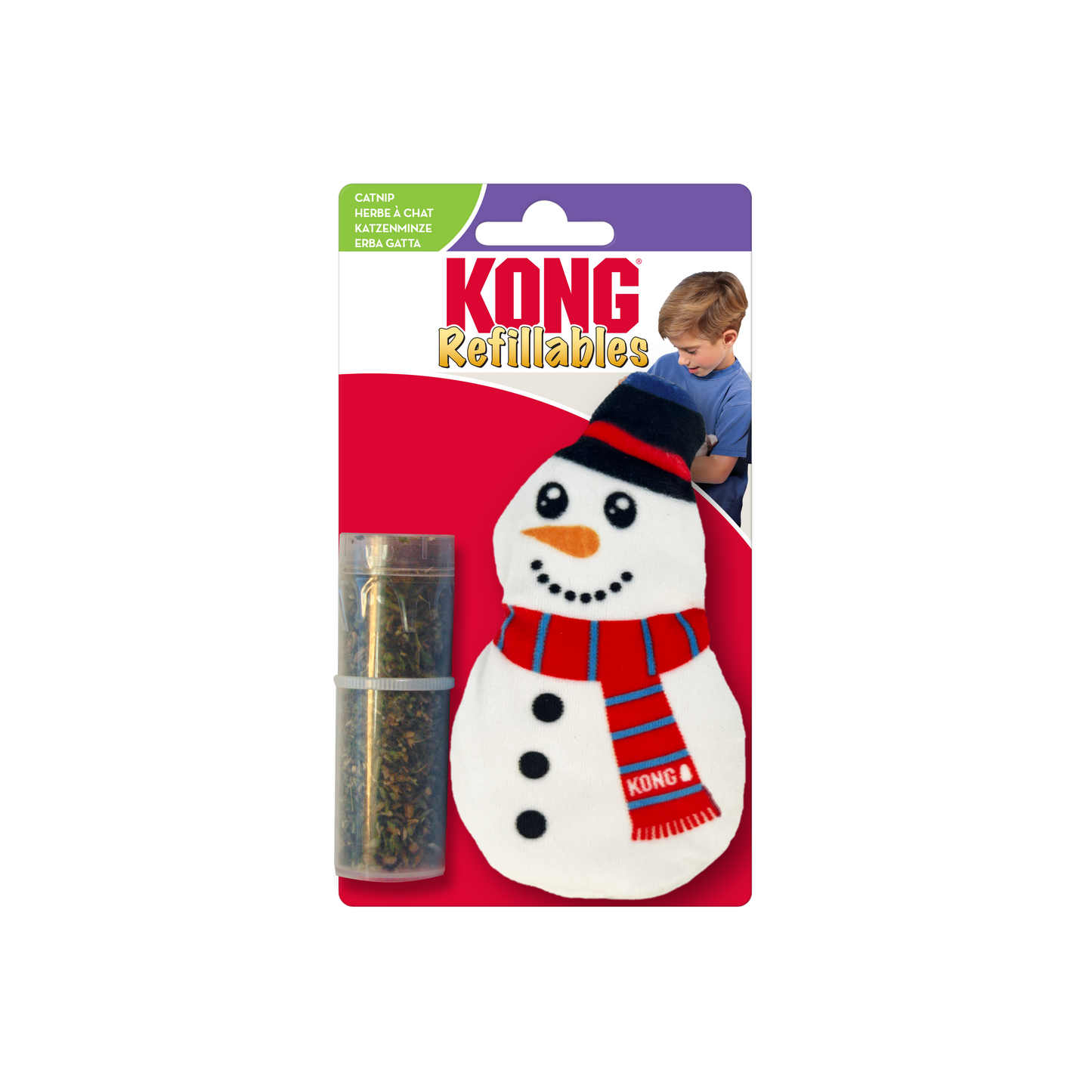 Kong Refillables Snowman Toy for Cats — side view