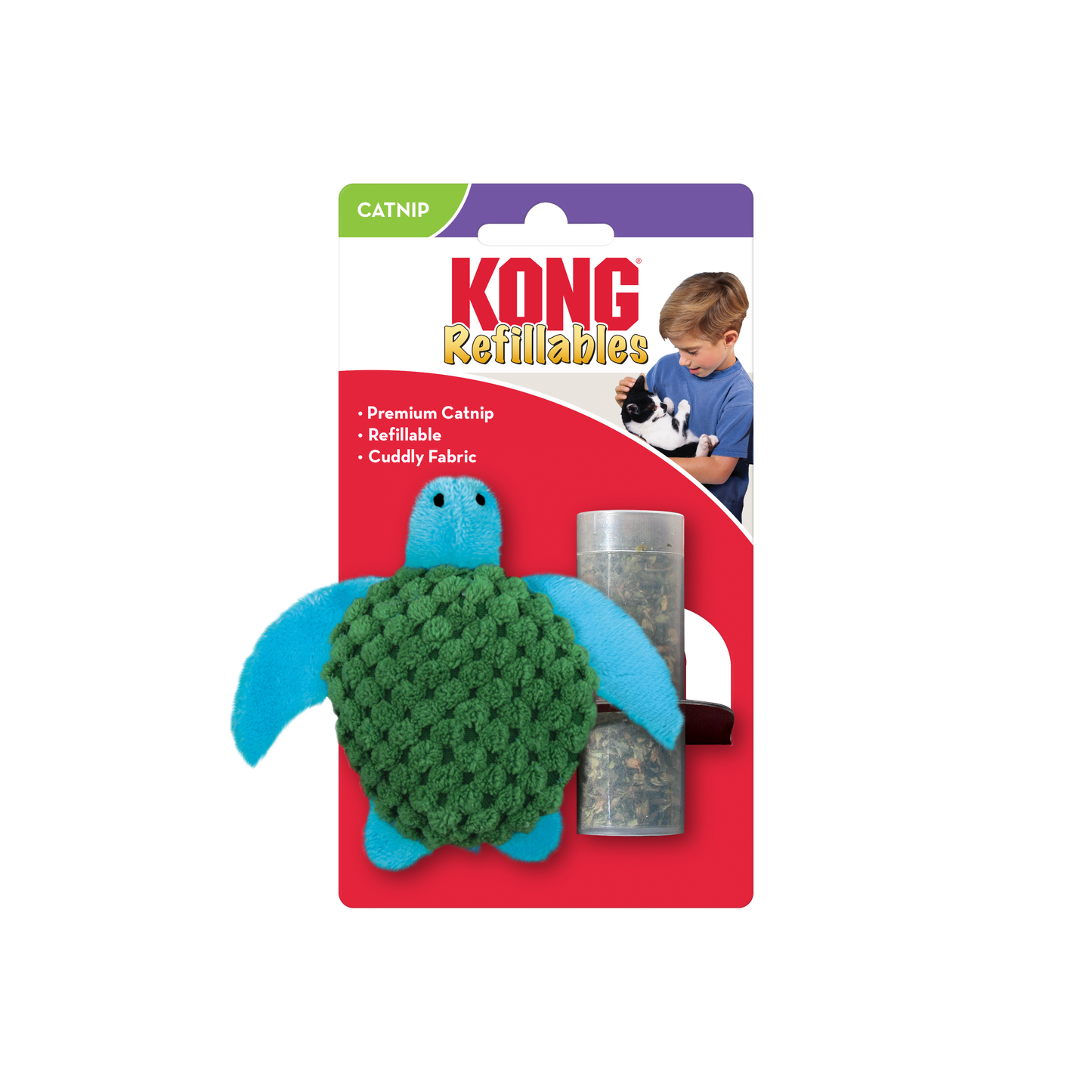 Kong Refillables Turtle Toy For Cats Green - Image 4