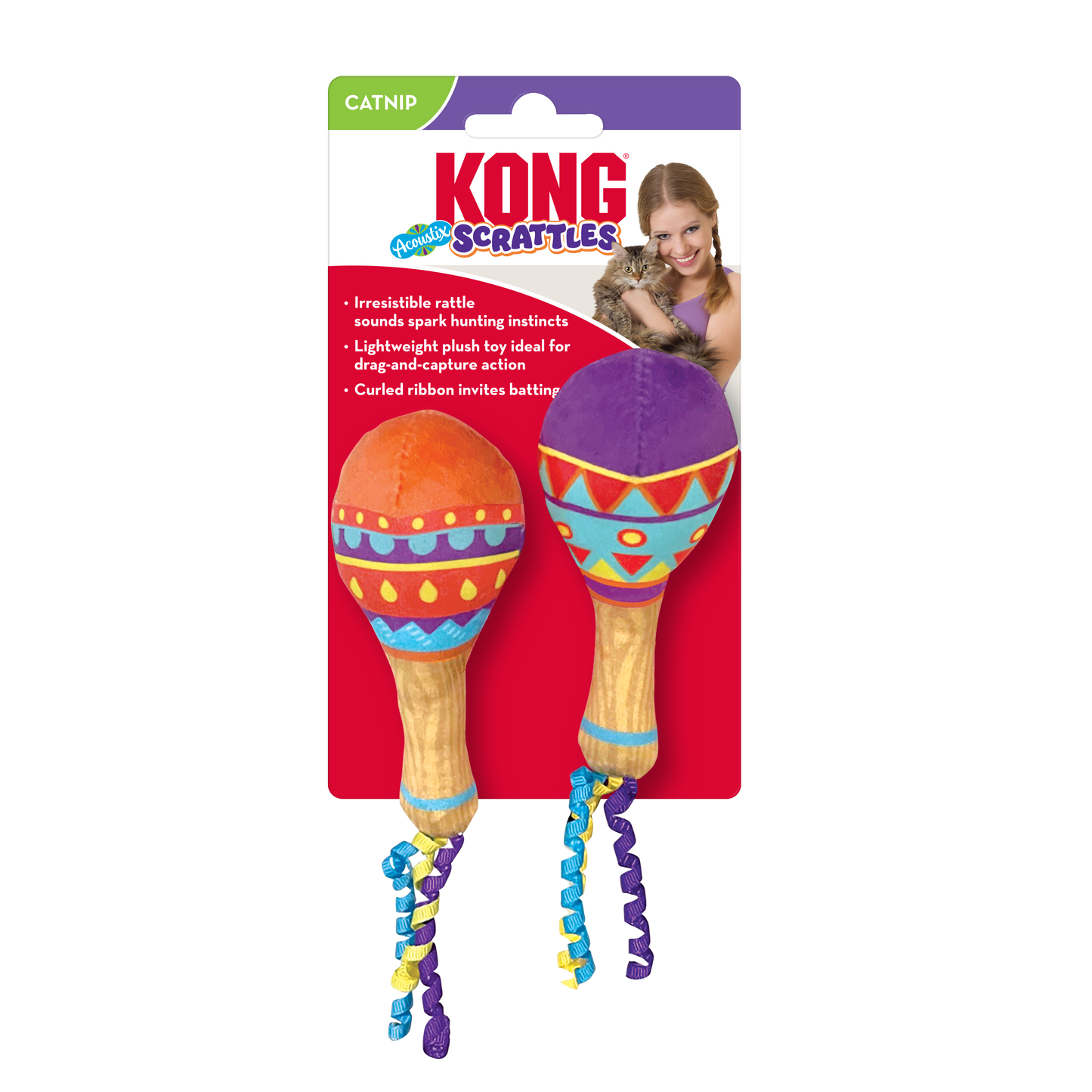 Kong Scrattles Acoustix Toy for Cats — side view