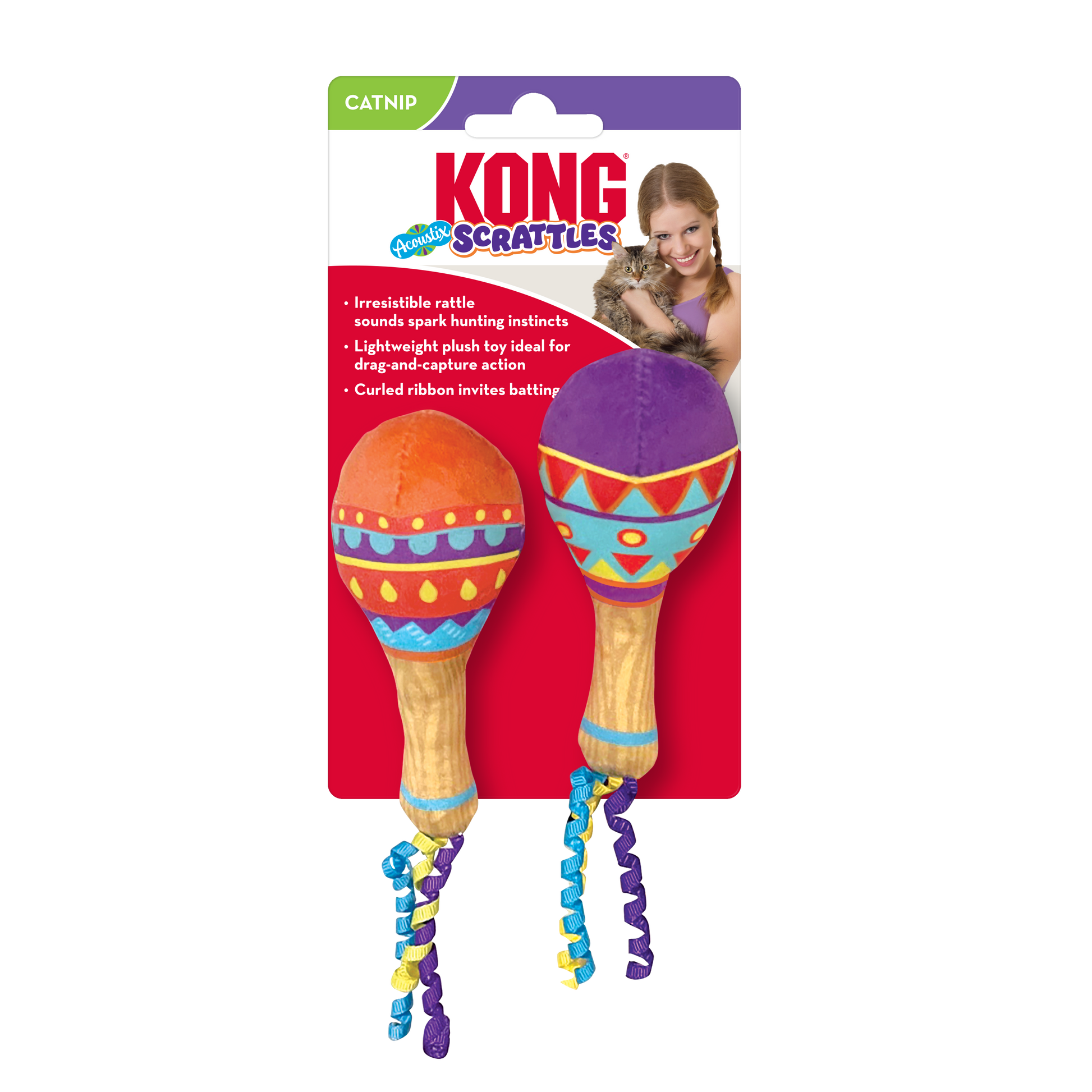 Kong Scrattles Acoustix Toy for Cats — side view