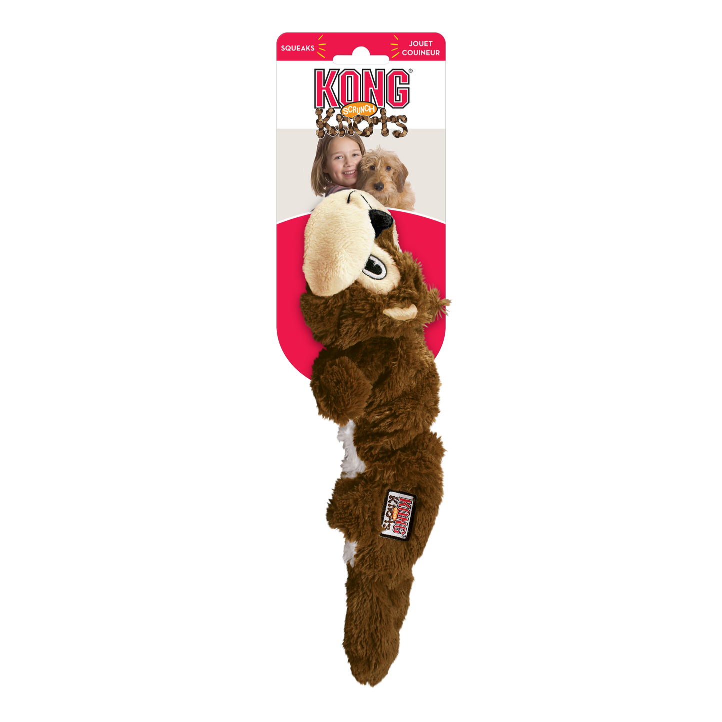 Kong Scrunch Knots Squirrel Toy for Dogs — back view