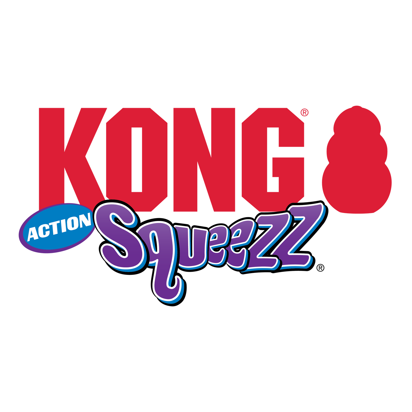 Kong Squeezz Action Ball 3pk Toy for Dogs — back view