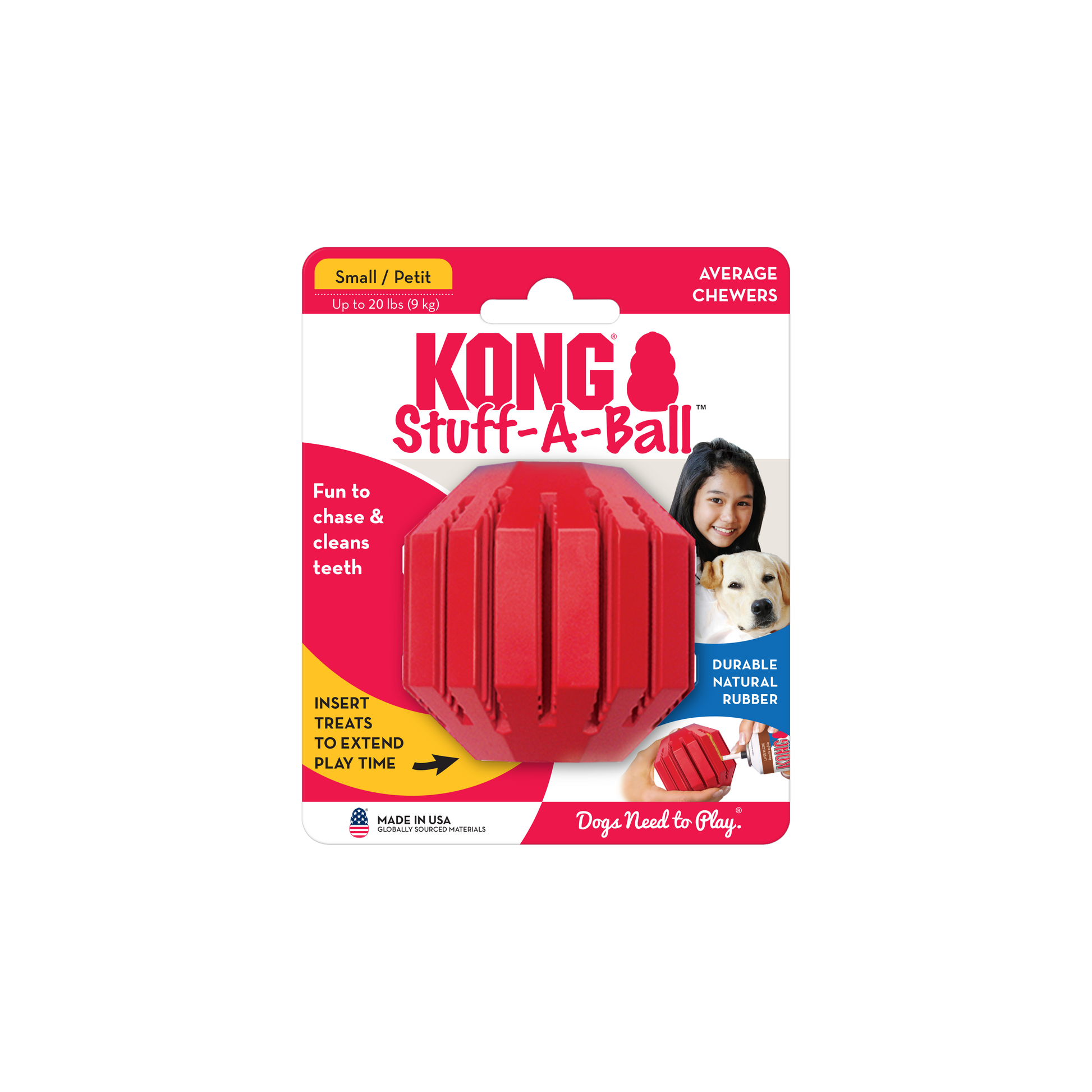 Kong Stuff A Ball Toy for Dogs — side view