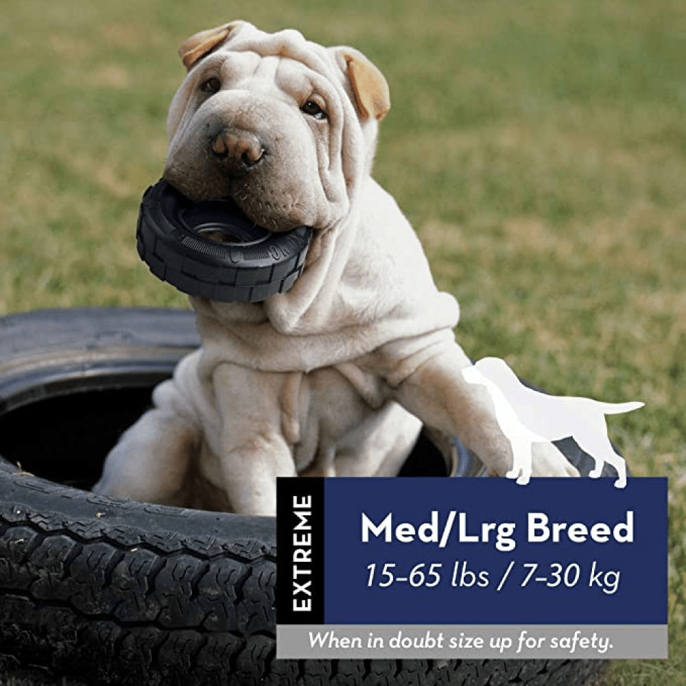 Kong Tire Toy for Dogs (Black) | For Aggressive Chewers — back view