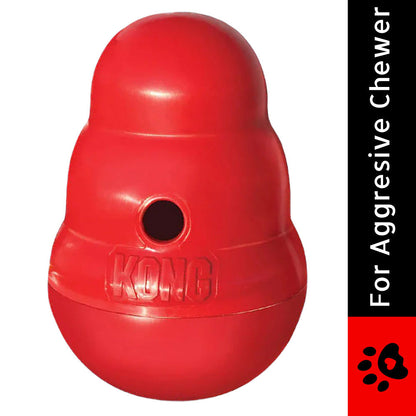 Kong Wobbler Toy for Dogs (Red) | For Aggressive Chewers — side view