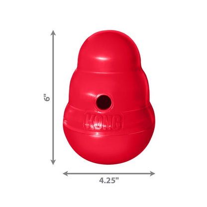 Kong Wobbler Toy for Dogs (Red) | For Aggressive Chewers — back view