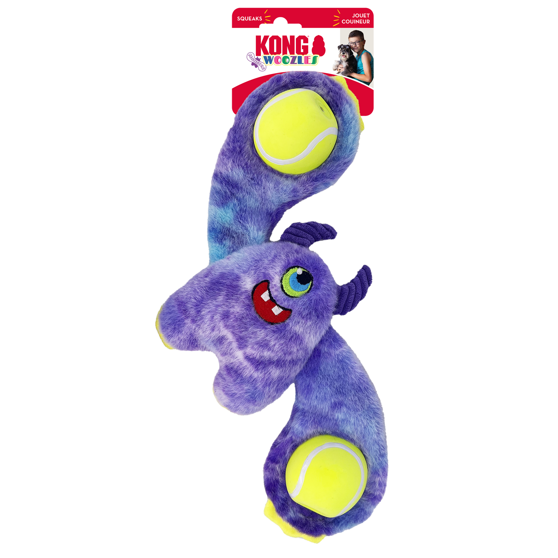 Kong Woozles Monster Plush Toy for Dogs — back view