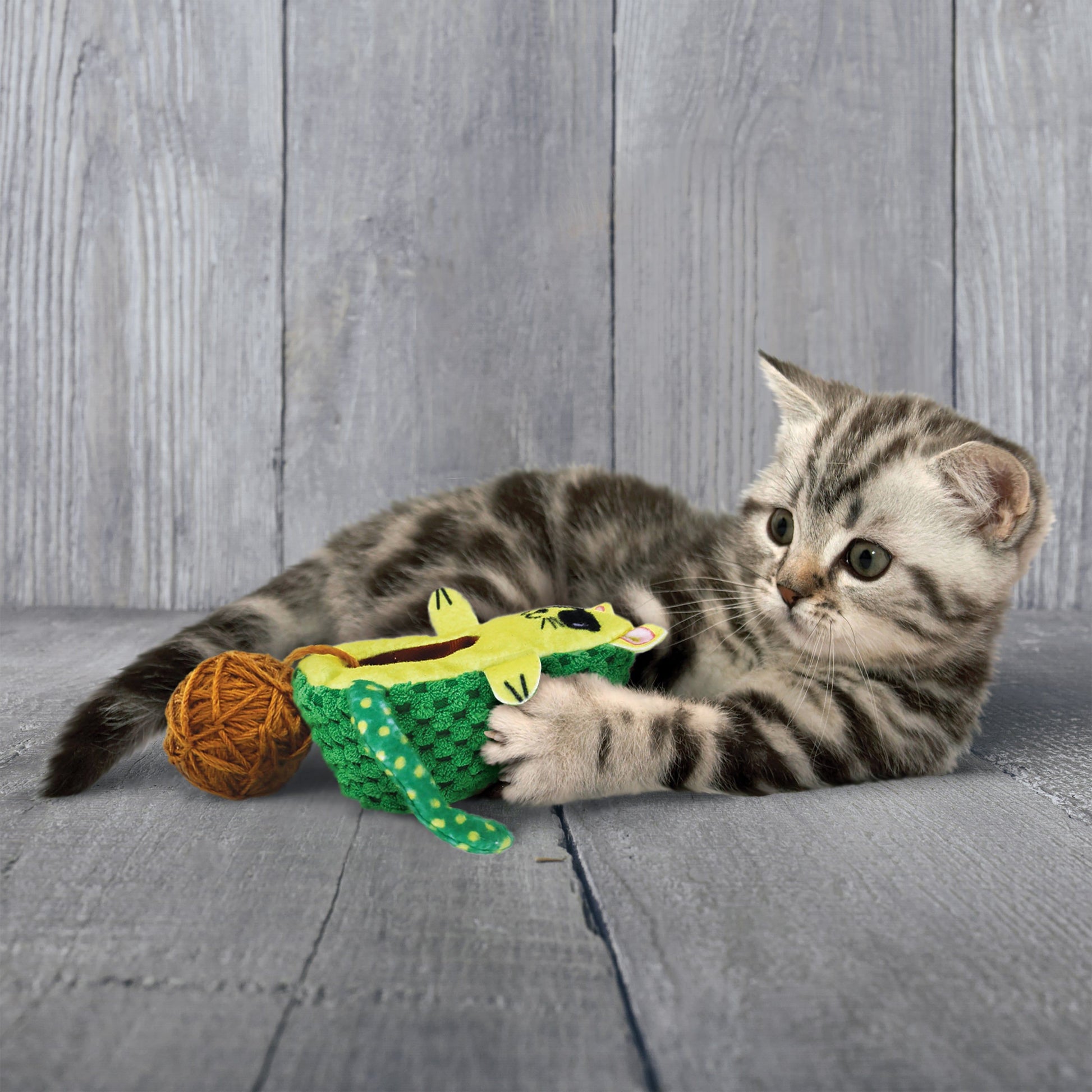 Kong Wrangler Avocato Toy for Cats — side view