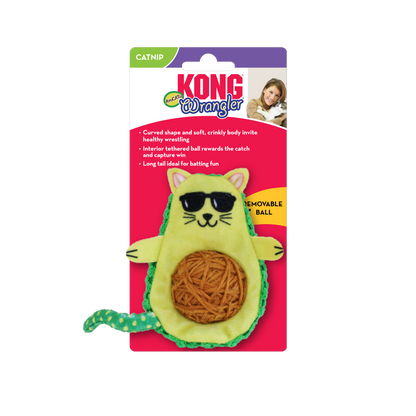 Kong Wrangler Avocato Toy for Cats — back view