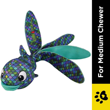 Kong Wubba Finz Toy for Dogs (Blue) | For Medium Chewers — side view