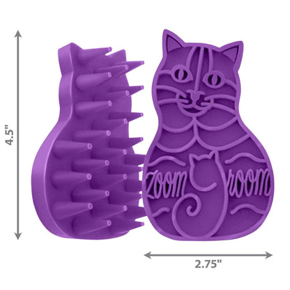 Kong Zoom Groom Brush for Cats — side view