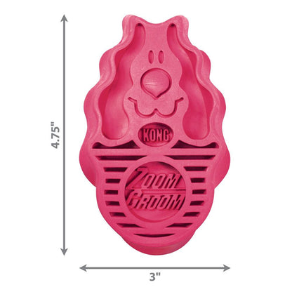 Kong Zoom Groom Raspberry Brush for Dogs — in use