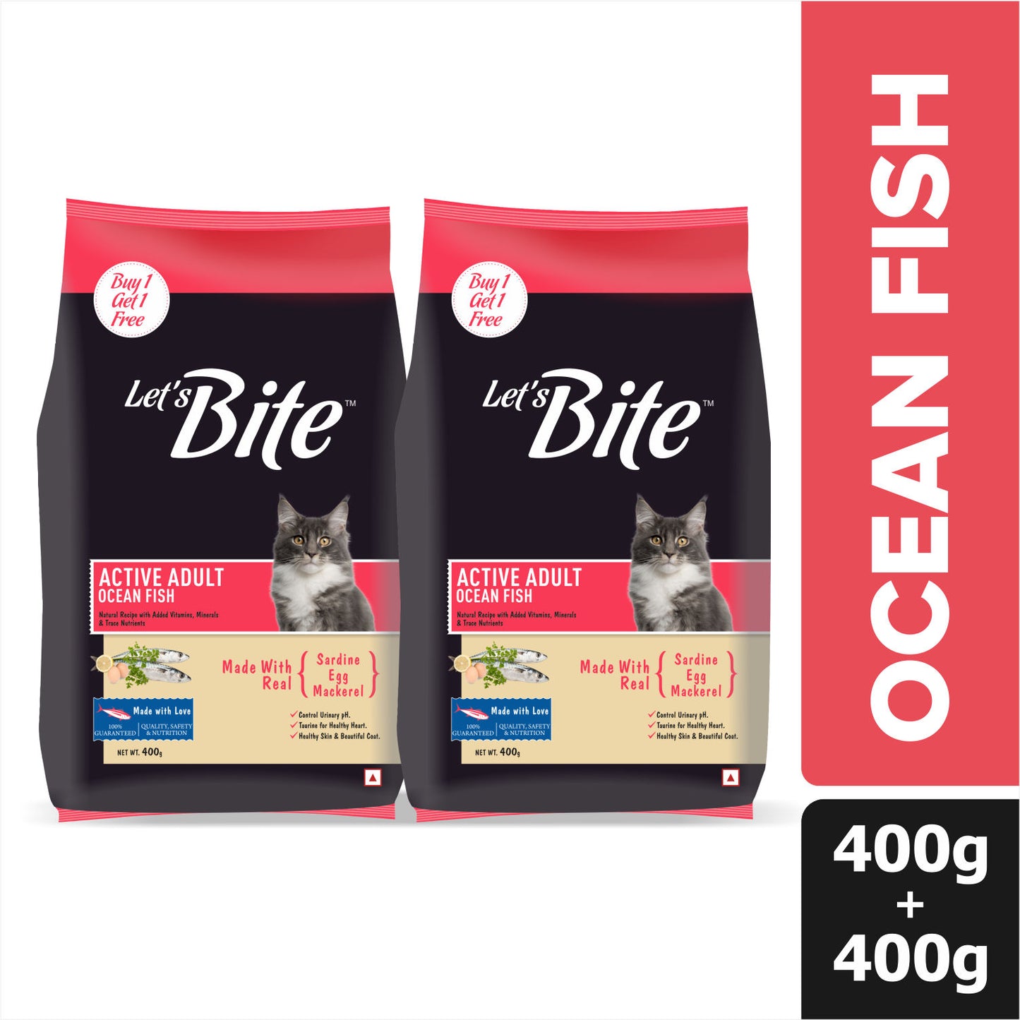 Lets Bite Active Adult Ocean Fish Dry Cat Food